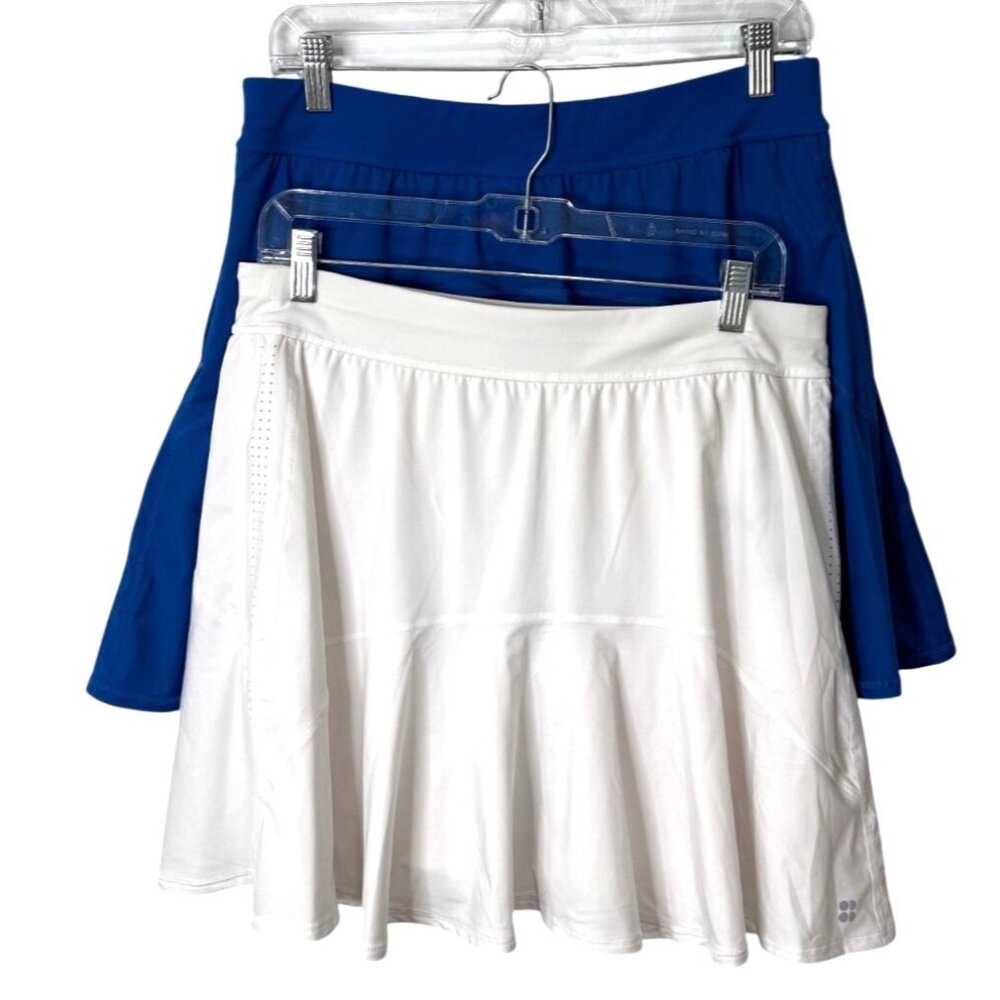 Sweaty Betty Skort Set of 2 Blue & White Tennis Pickleball Skirt Womens Size 12